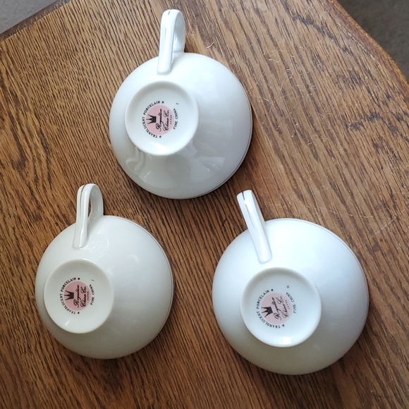 Set of 4 Translucent Porcelain Royalton China Tea Cups - Picture 3 of 8